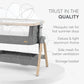 Nanna Bedside Crib - Dark Grey | Bedside Crib | KikkaBoo for Mamas & Papas LB - Cribs & Bassinets