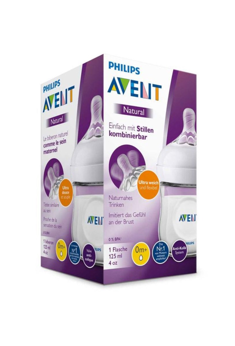 Natural Feeding Bottle 125 ml | Bottle Feeding | Avent for Mamas & Papas LB - 6hr