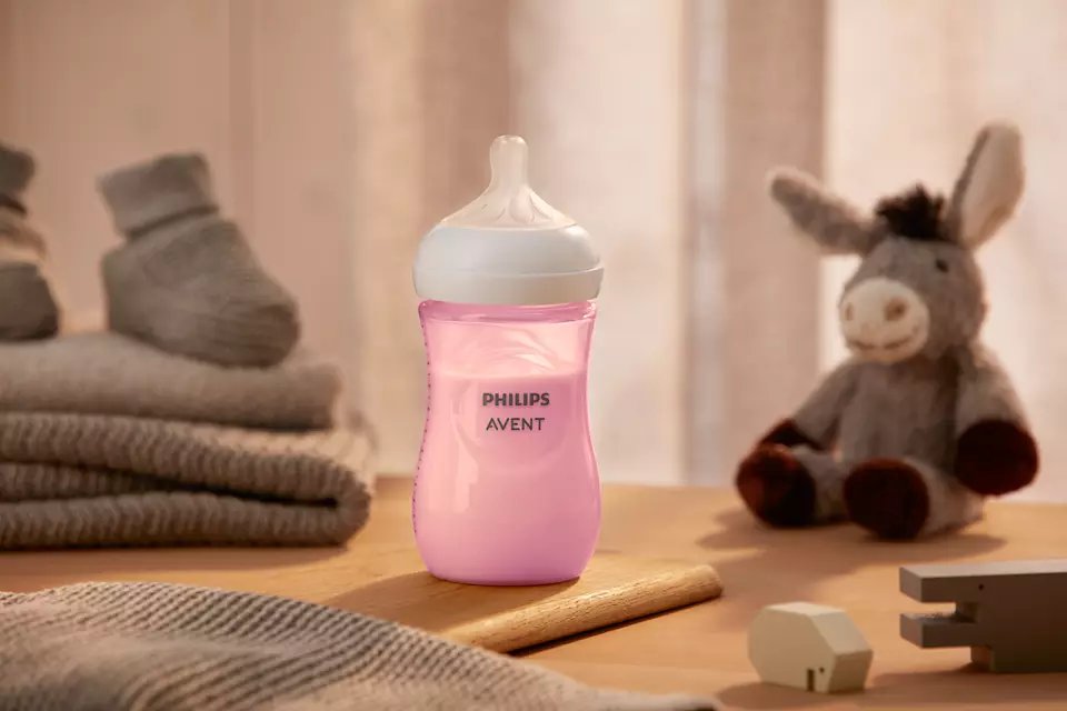 Natural Response Baby Bottle, 1m+, 260ml (Pink) | Bottle Teat | Avent for Mamas & Papas LB - 6hr