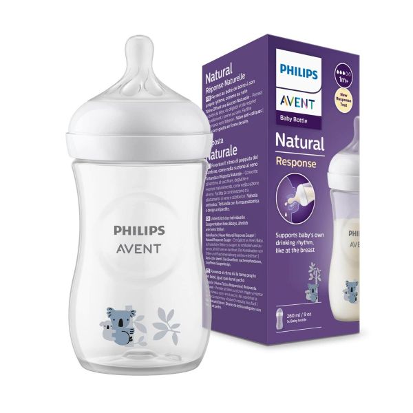 Natural Response Baby Bottle – 260ml From first day of motherhood | Baby Bottle | Avent for Mamas & Papas LB - 6hr