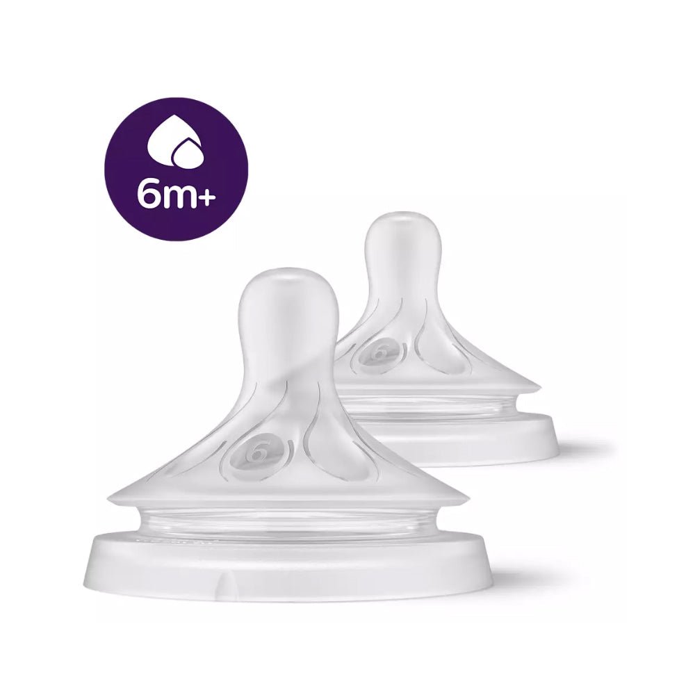 Natural Thick Feed Nipple 6M+ - Pack of 2 | Bottle Set | Avent for Mamas & Papas LB - 6hr