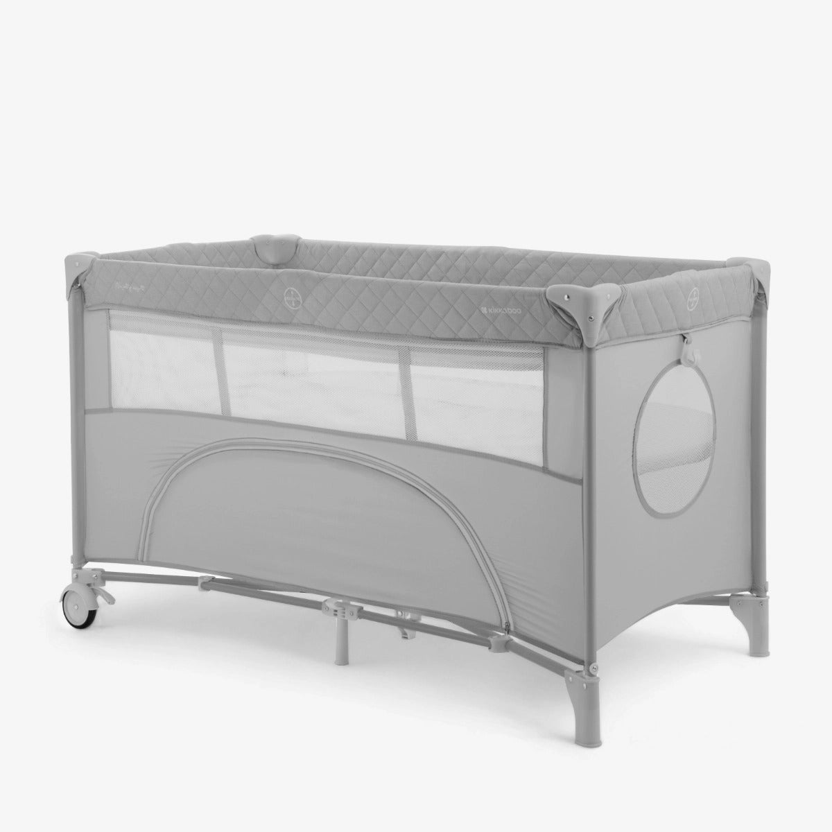 Nighty Night Grey Baby Cot Two Levels | Cot | KikkaBoo for Mamas & Papas LB - Bassinets & Travel Cots