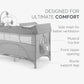 Nighty Night Grey Baby Cot Two Levels | Cot | KikkaBoo for Mamas & Papas LB - Bassinets & Travel Cots