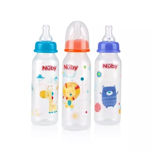 Non - Drip Standard Neck 8oz Baby Bottles | Water Bottle | Nuby for Mamas & Papas LB - category