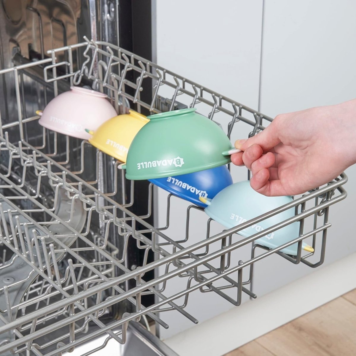 Non - Slip Bowls & 3 Flexible Spoons Pack of 5 | Feeding Set | Badabulle for Mamas & Papas LB - 6hr