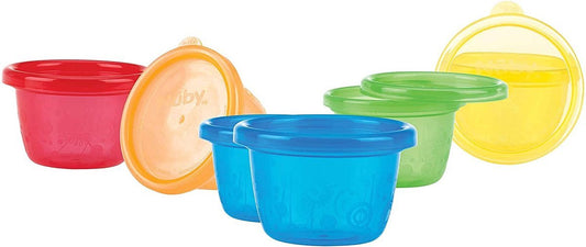 Nuby Snack Bowl Set with Flat Lid 120ml Pack of 6 | Bowl | Nuby for Mamas & Papas LB - 6hr