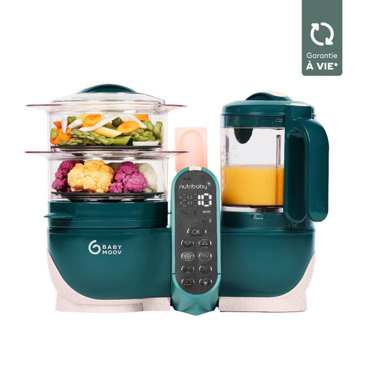Nutribaby+ 6 - in - 1 Food Prep Maker - Opal Green | Food Maker | Babymoov for Mamas & Papas LB - Feeding & Weaning