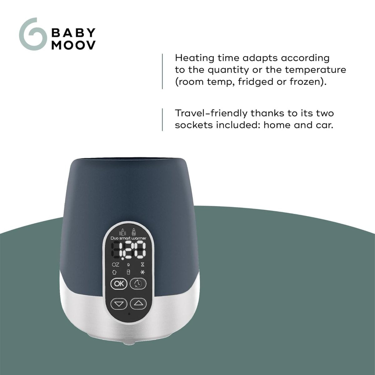 NutriSmart Nomad Bottle Warmer | Bottle Feeding | Babymoov for Mamas & Papas LB - 6hr