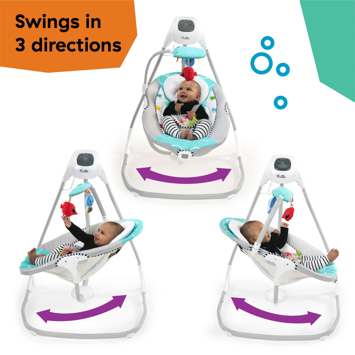 Ocean Explorers Compact Vibrating Baby Swing, Grey | Swing | Baby Einstein for Mamas & Papas LB - Christmas