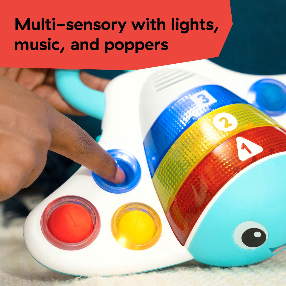 Ocean Explorers Pop & Explore Stingray Popper Toy | Musical Toy | Baby Einstein for Mamas & Papas LB - 6hr