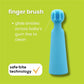 Baby Silicon Finger Brush & Tongue Scraper - Blue/Orange