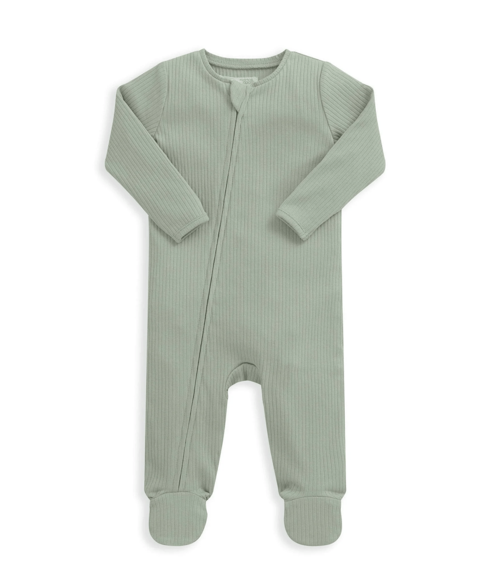 Organic All In One Sleepsuit - Sage Green | Sleepsuit | Mamas & Papas for Mamas & Papas LB - 6hr