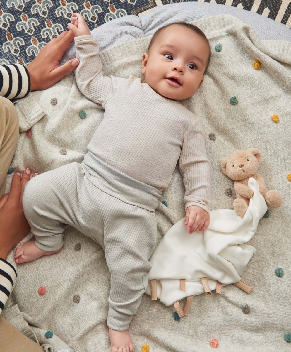 Organic Cotton Ribbed Bodysuit - Oatmeal | Bodysuit | Mamas & Papas for Mamas & Papas LB - 6hr