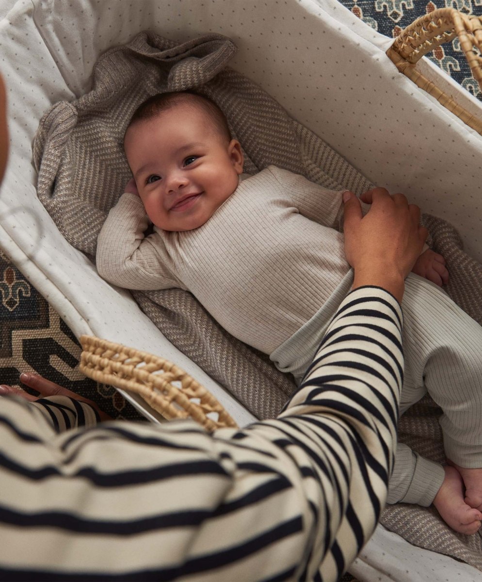 Organic Cotton Ribbed Bodysuit - Oatmeal | Bodysuit | Mamas & Papas for Mamas & Papas LB - 6hr