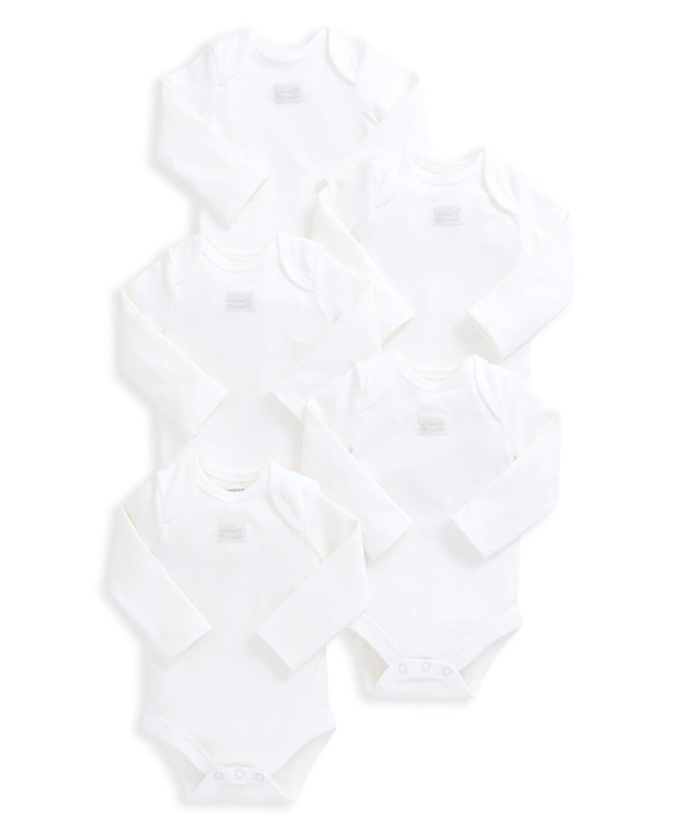 Organic Longsleeved Bodysuits (5 Pack) | Bodysuit | Mamas & Papas for Mamas & Papas LB - 6hr