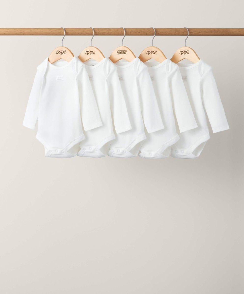 Organic Longsleeved Bodysuits (5 Pack) | Bodysuit | Mamas & Papas for Mamas & Papas LB - 6hr
