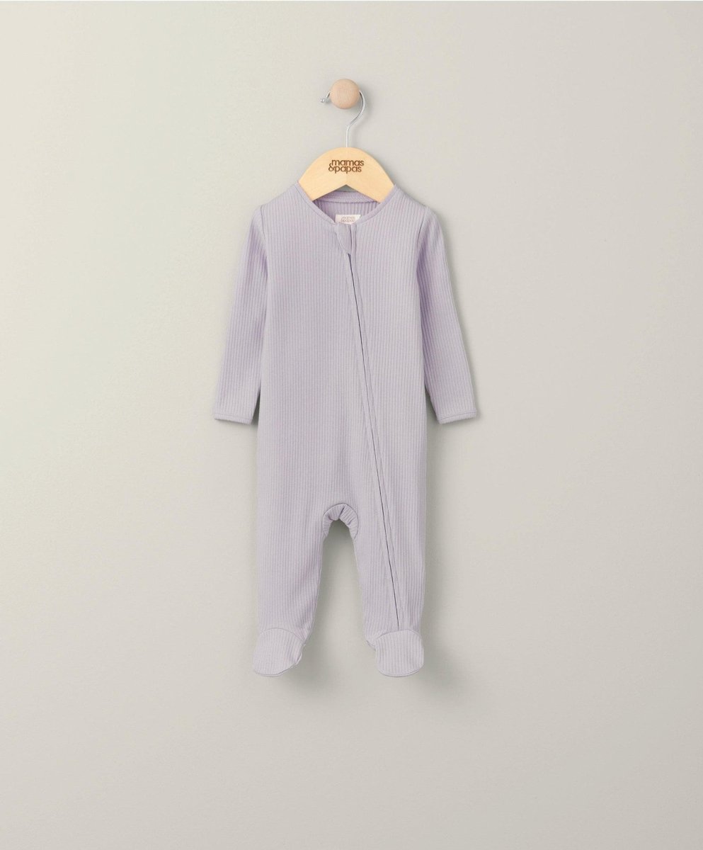 Organic Rib Sleepsuit - Heather | Sleepsuit | Mamas & Papas for Mamas & Papas LB - 6hr