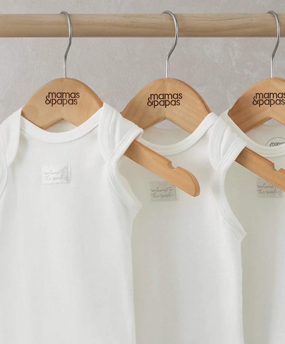 Organic Sleeveless Bodysuits (5 Pack) - White | Sleepsuit | Mamas & Papas for Mamas & Papas LB - 6hr