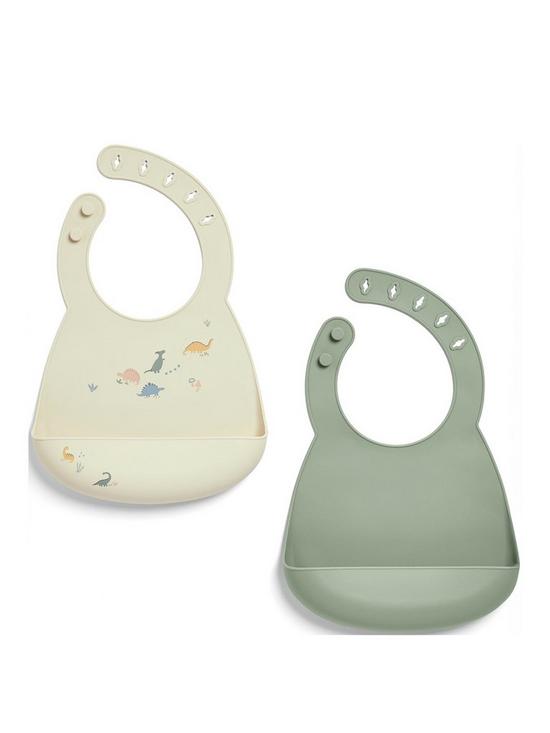 Pack of 2 Silicone Bibs With Print | Bib | Mamas & Papas for Mamas & Papas LB - Bibs & Muslins
