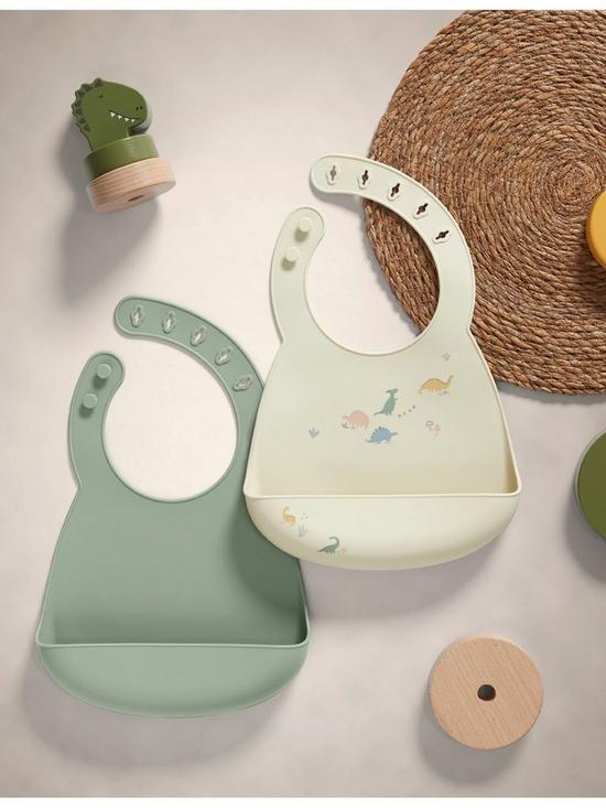 Pack of 2 Silicone Bibs With Print | Bib | Mamas & Papas for Mamas & Papas LB - Bibs & Muslins