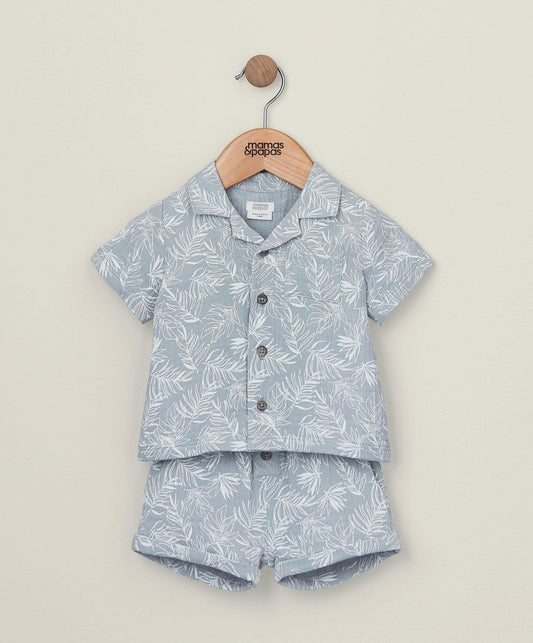 Palm Shirt & Shorts Outfit Set | Set | Mamas & Papas for Mamas & Papas LB - 6hr