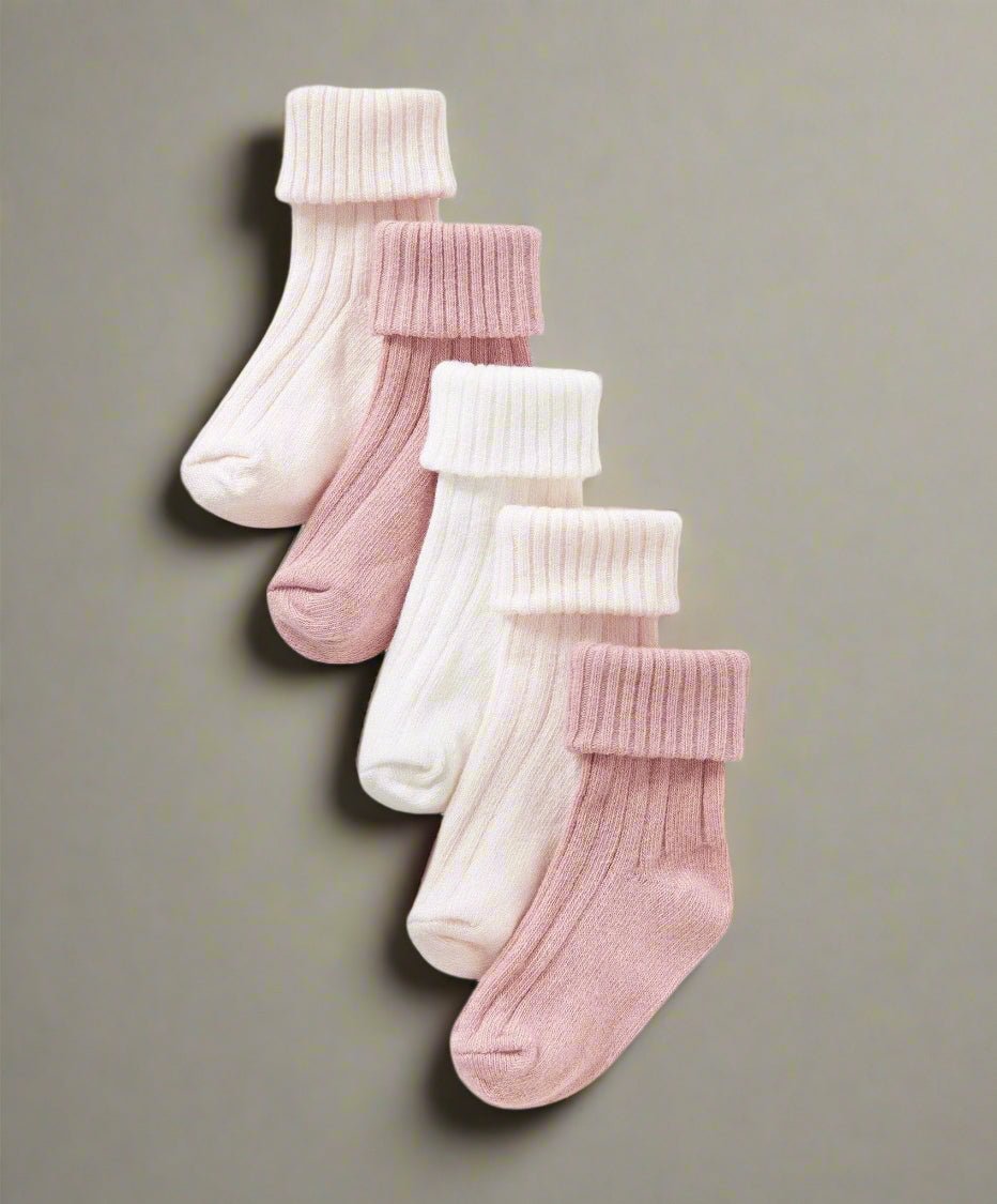 Pink Ribbed Socks Pack of 5 | Accessory | Mamas & Papas for Mamas & Papas LB - 6hr