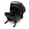 PIPA URBN black infant car seat with carry handle and canopy, angled view