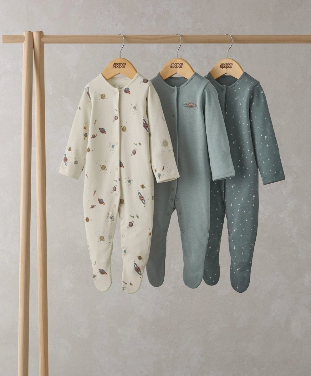 Planets Sleepsuits (Set of 3) | Sleepsuit | Mamas & Papas for Mamas & Papas LB - 6hr