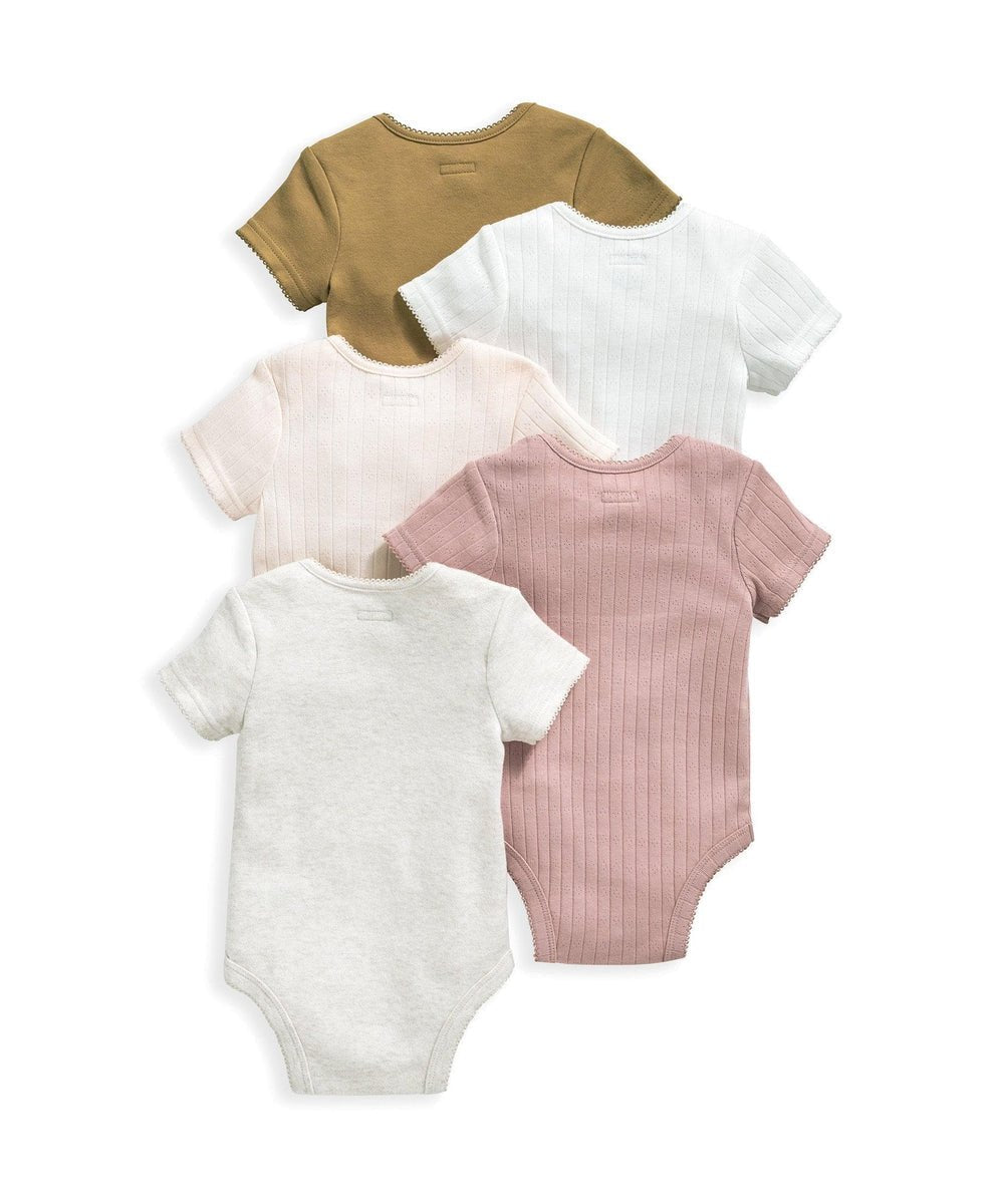 Pointelle Short Sleeve Bodysuit (5 Pack) | Bodysuit | Mamas & Papas for Mamas & Papas LB - 6hr