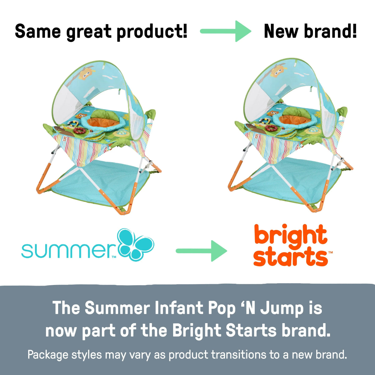 Pop 'N Jump Portable Activity Jumper, Owl Forest | Jumper | Bright Starts for Mamas & Papas LB - Activity & Sensory Toys