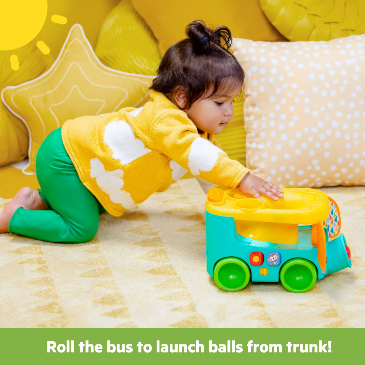 Pop & Roll Safari Bus Ball Play Toy | Activity Toy | Bright Starts for Mamas & Papas LB - 6hr