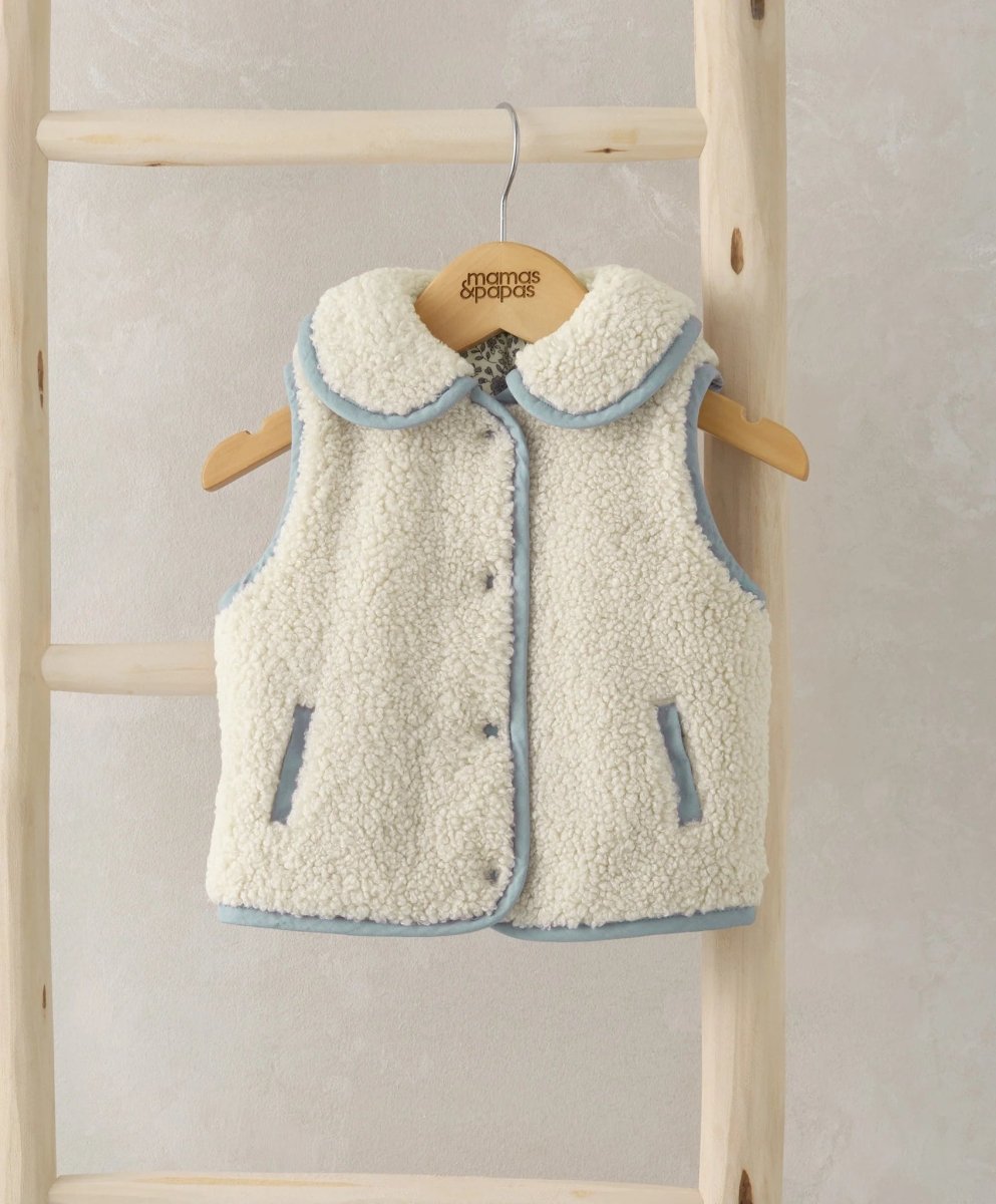 Reversible Borg Gilet | Jacket | Mamas & Papas for Mamas & Papas LB - 6hr