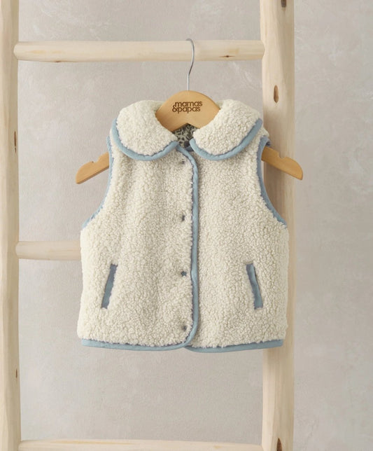 Reversible Borg Gilet | Jacket | Mamas & Papas for Mamas & Papas LB - 6hr