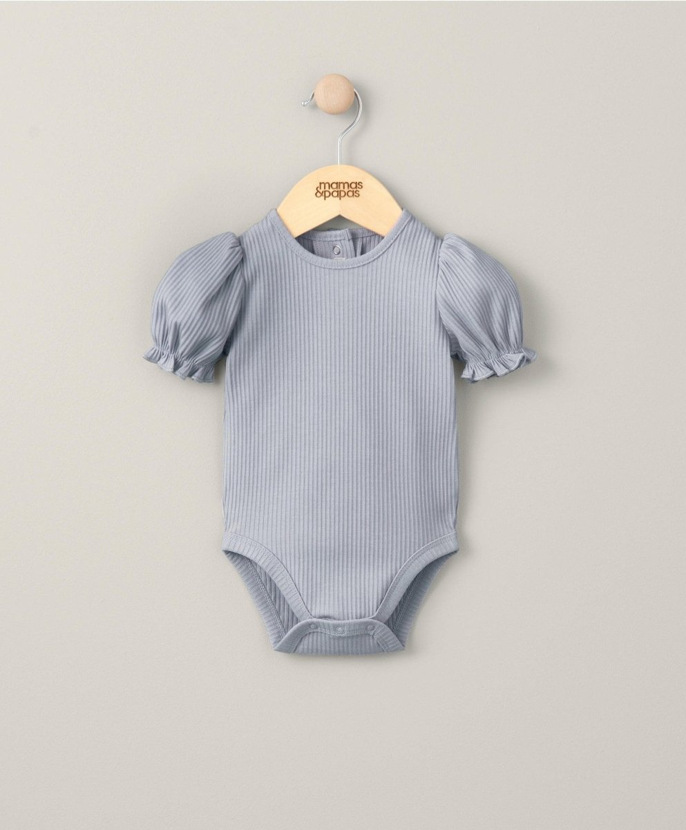 Ribbed Bodysuit - Heather | Bodysuit | Mamas & Papas for Mamas & Papas LB - 6hr
