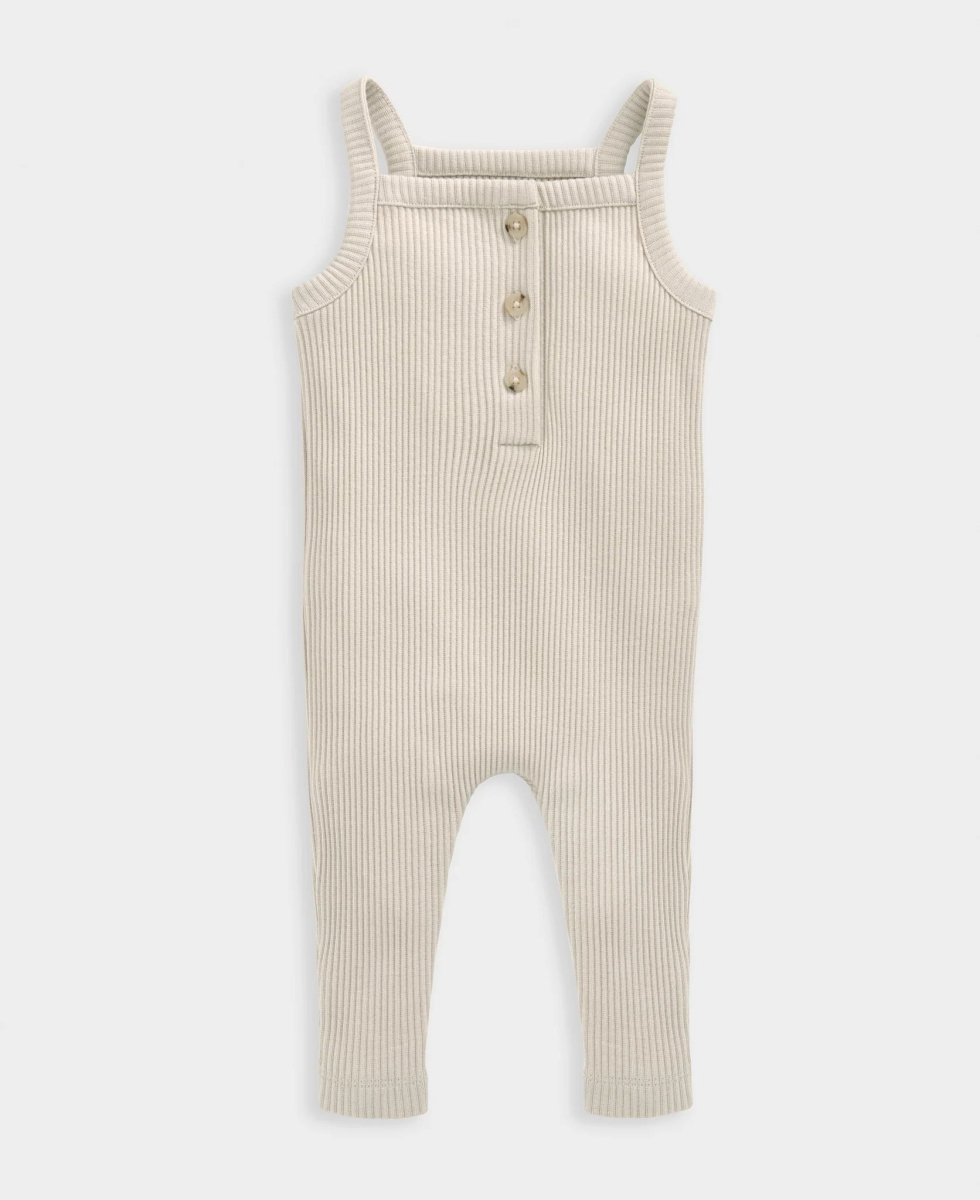 Ribbed Dungarees & Bodysuit Outfit Set - Oatmeal | Set | Mamas & Papas for Mamas & Papas LB - 6hr