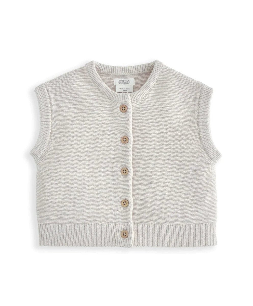 Ribbed Knit Cardigan & Shorts Set (2 Pieces) - Sand | Set | Mamas & Papas for Mamas & Papas LB - 6hr