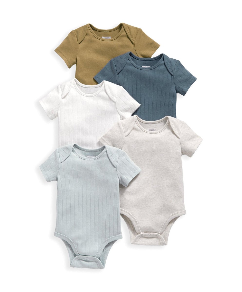 Ribbed Short Sleeve Bodysuits (5 Pack) | Bodysuit | Mamas & Papas for Mamas & Papas LB - 6hr