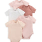 Ribbed Short - Sleeve Bodysuits Pack of 5 - Pink | Bodysuit | Mamas & Papas for Mamas & Papas LB - 6hr