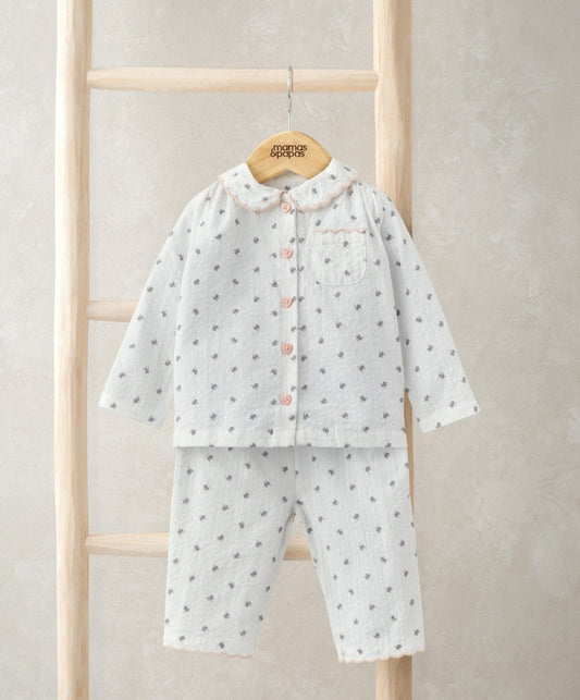 Scalloped Pyjamas - Floral | Sleepsuit | Mamas & Papas for Mamas & Papas LB - 6hr