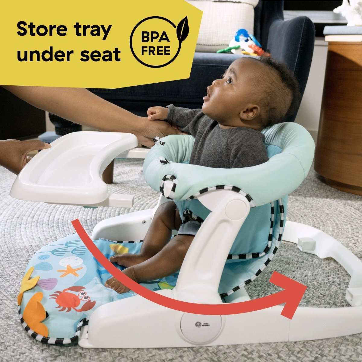 Sea of Support 2 - in - 1 Sit - Up Floor Seat, Ages 4m+ | Booster Seat | Bright Starts for Mamas & Papas LB - Boosters