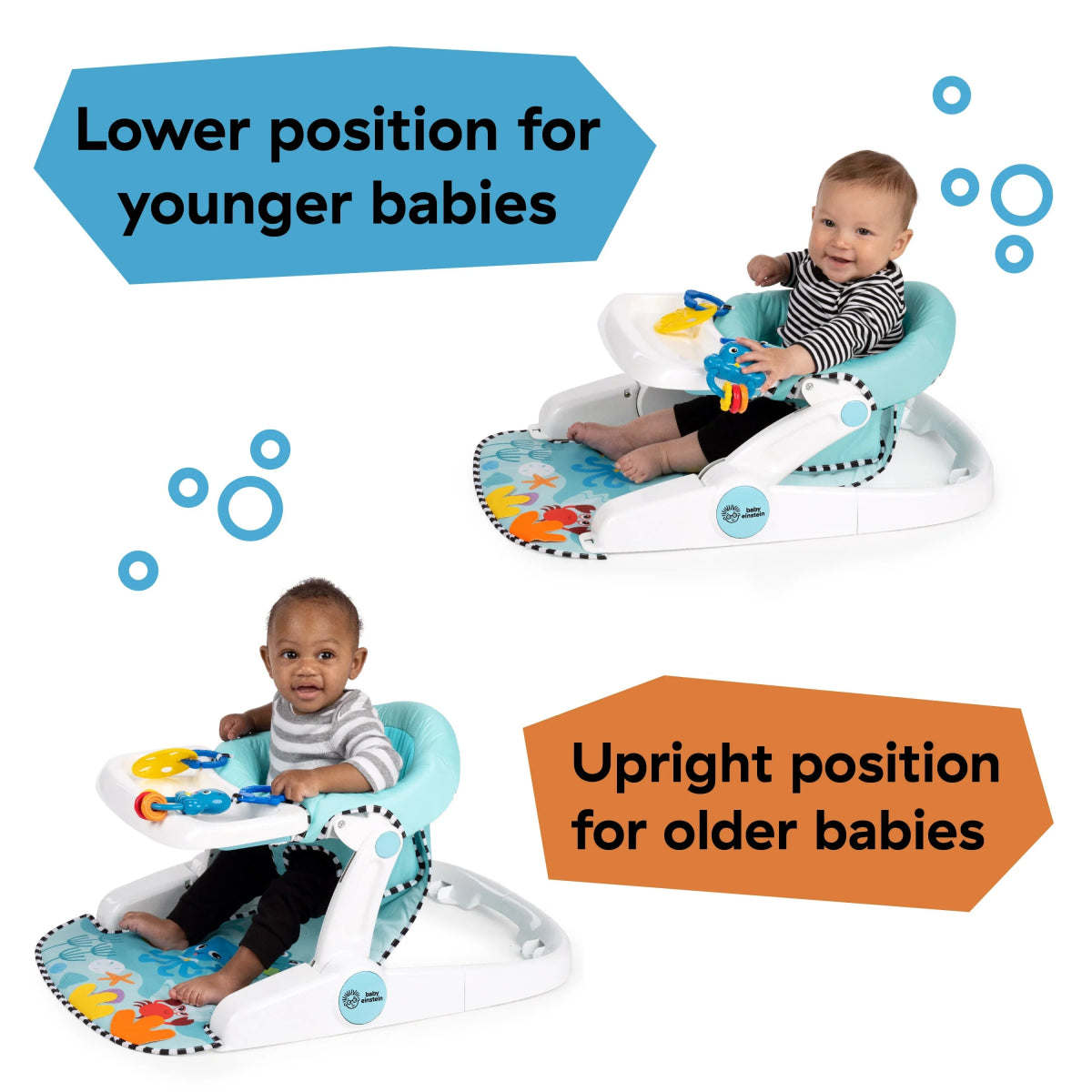 Sea of Support 2 - in - 1 Sit - Up Floor Seat, Ages 4m+ | Booster Seat | Bright Starts for Mamas & Papas LB - Boosters