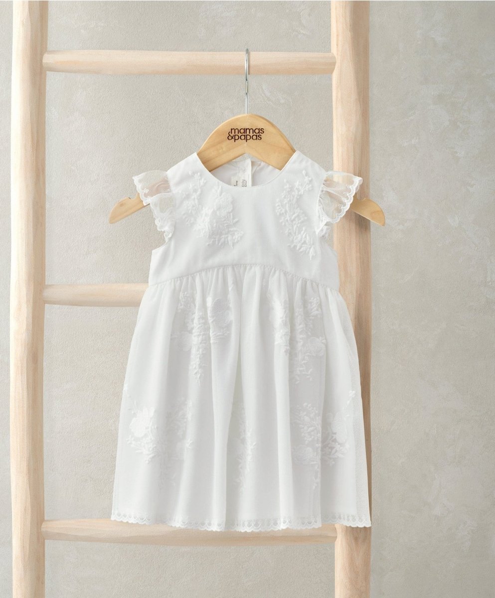 Short Sleeve Embroidered Lace Dress - Floral Print | Dress | Mamas & Papas for Mamas & Papas LB - 6hr