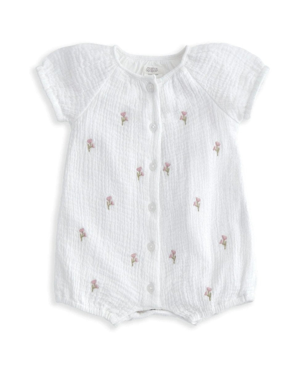 Short Sleeve Floral Romper | Romper | Mamas & Papas for Mamas & Papas LB - 6hr