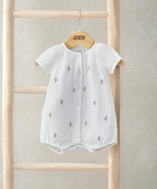 Short Sleeve Floral Romper | Romper | Mamas & Papas for Mamas & Papas LB - 6hr