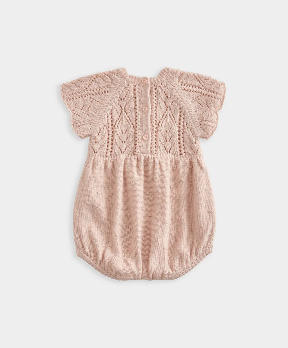 Short Sleeve Knit Romper - Pink | Romper | Mamas & Papas for Mamas & Papas LB - 6hr