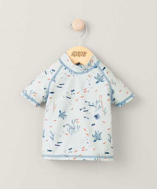 Short Sleeve Rash Top Swimwear - Blue | Swimsuit | Mamas & Papas for Mamas & Papas LB - 6hr