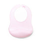 Ultrathin silicone bib, light pink, open neck and two-snap closure