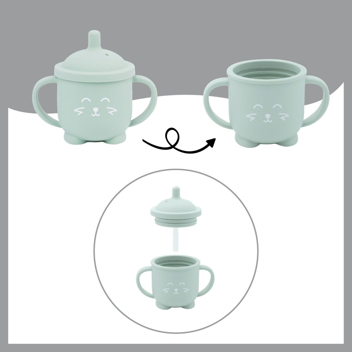 Silicone cup with straw ISY CUP FOX | Water Cup | Babymoov for Mamas & Papas LB - 6hr