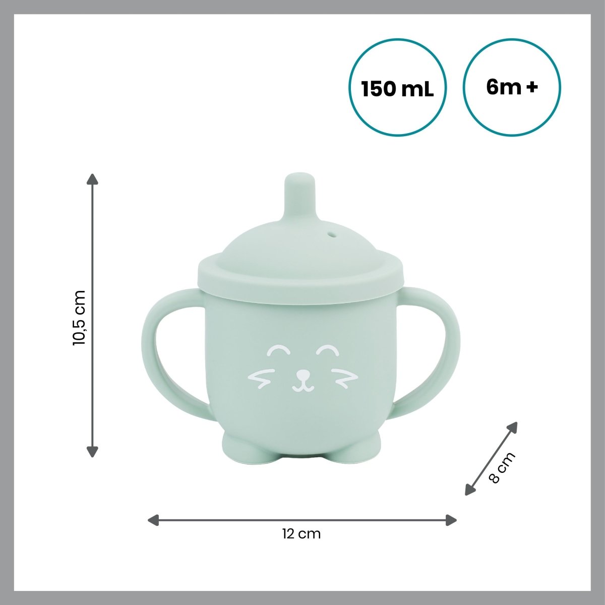 Silicone cup with straw ISY CUP FOX | Water Cup | Babymoov for Mamas & Papas LB - 6hr