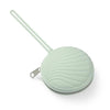 Soother case in light green, round clip-on silicone holder with wrist strap